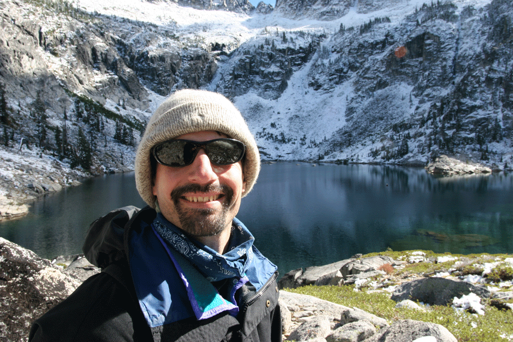 William backpacking at Papoose Lake in Trinity Alps, California